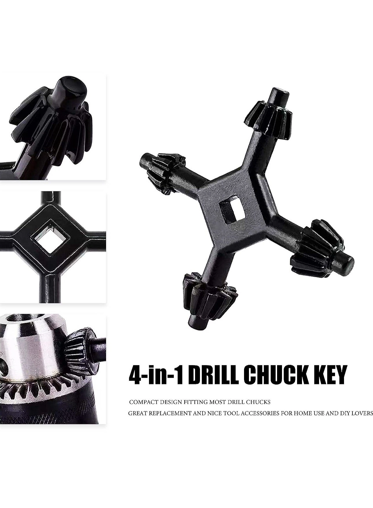 Universal Chuck Key - 4 Way Hardened Steel