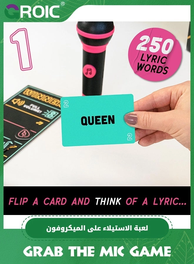 Music Grab Game - 125 Cards 250 Song Lyric 2-10 Players