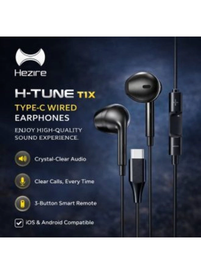 HEZ-WSH-TYPC-BK Wired Headset