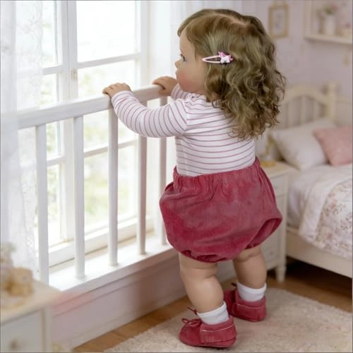 Pippa Reborn Baby Doll - 26 inch Cotton Vinyl Hand-rooted Curly Hair Ages 3+