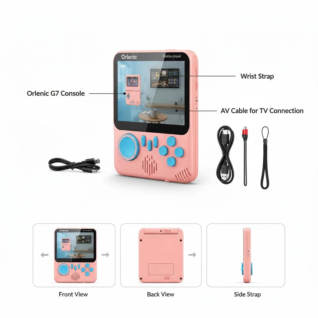 Handheld Game Console - 666 Retro Games 3.5 Inch LCD Screen