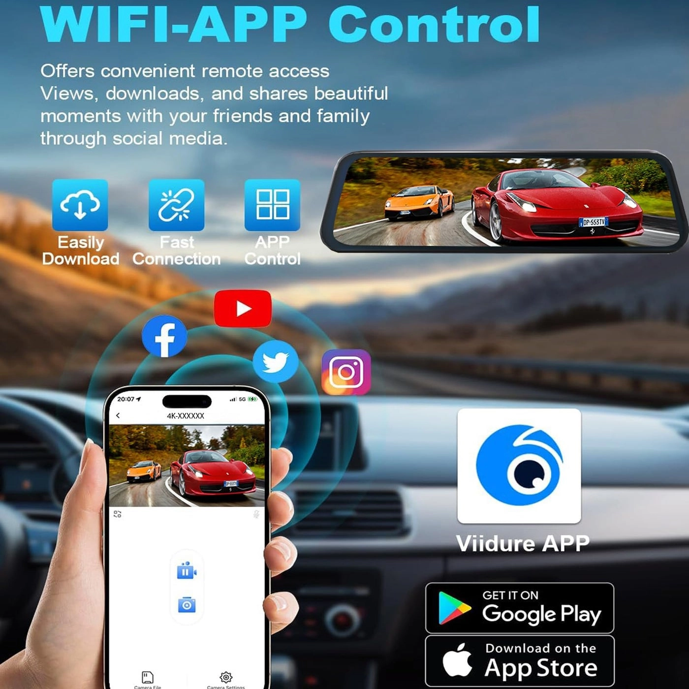Mirror Dual Dash Camera - 4K 2.5K