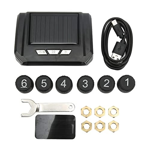 Tire Pressure Monitoring System - 6 Sensors Wireless Solar Powered