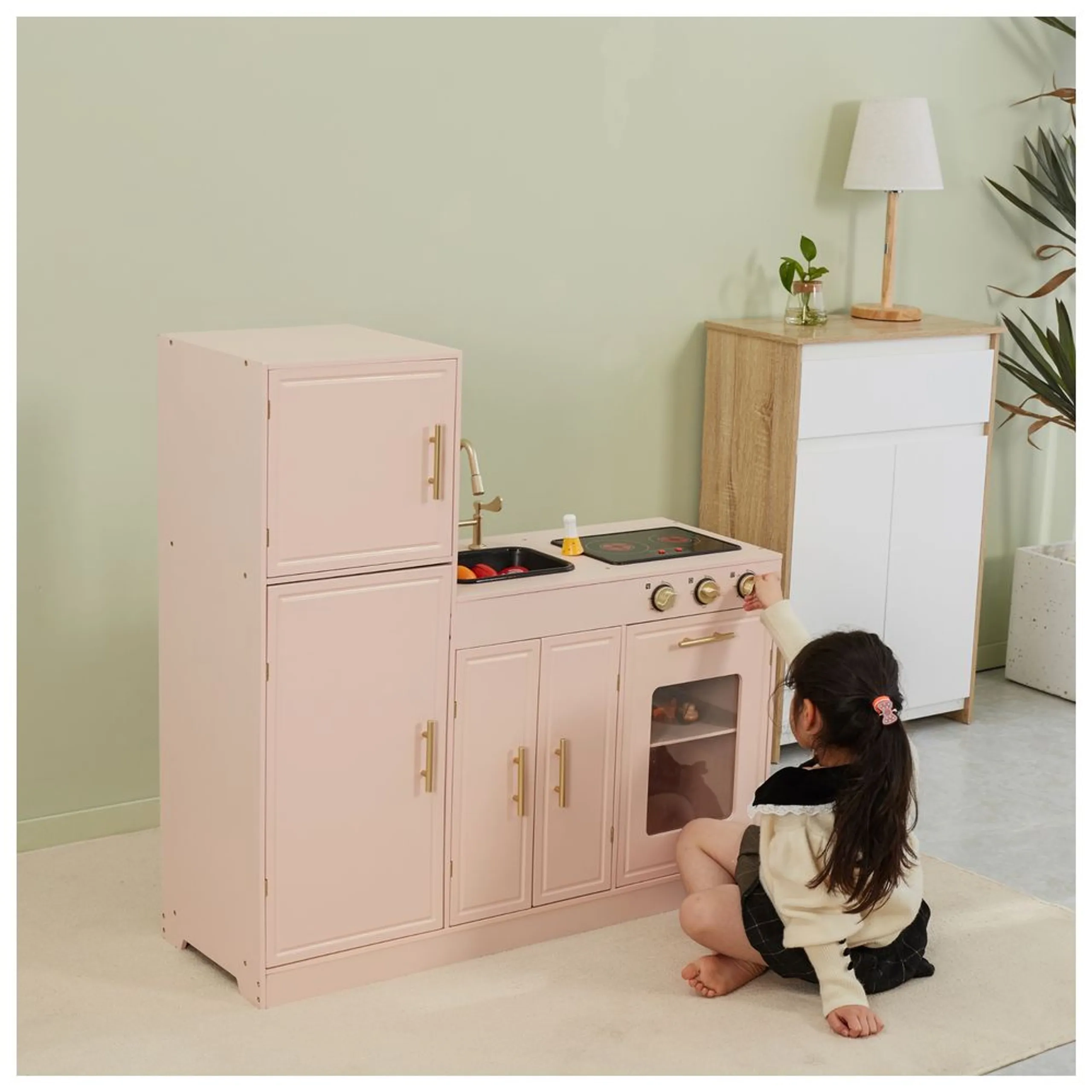 Scandinavian Wooden Play Kitchen (PCG-44073)