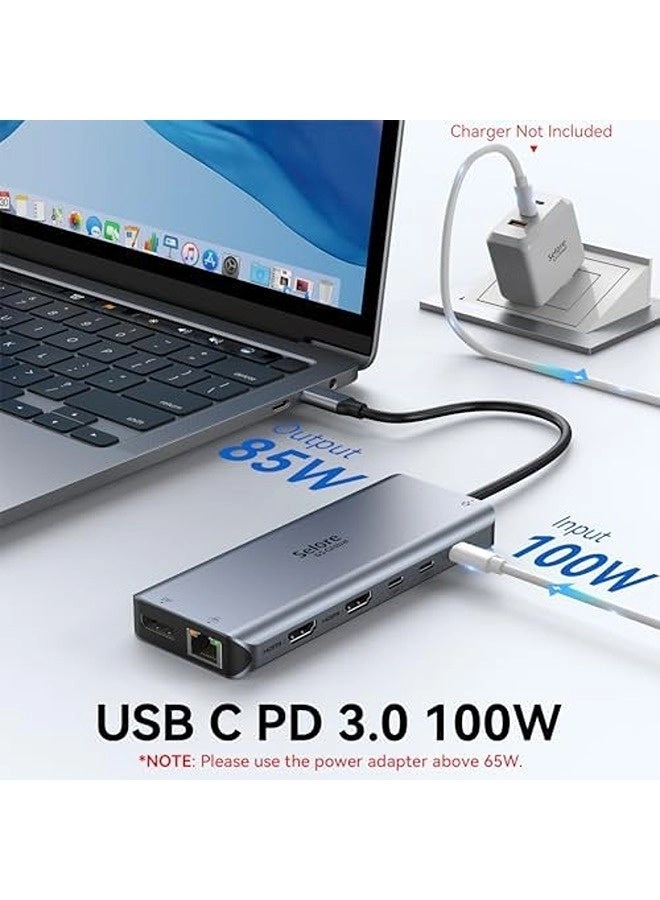 13-in-1 Docking Station - Dual 4K 100W Power Delivery