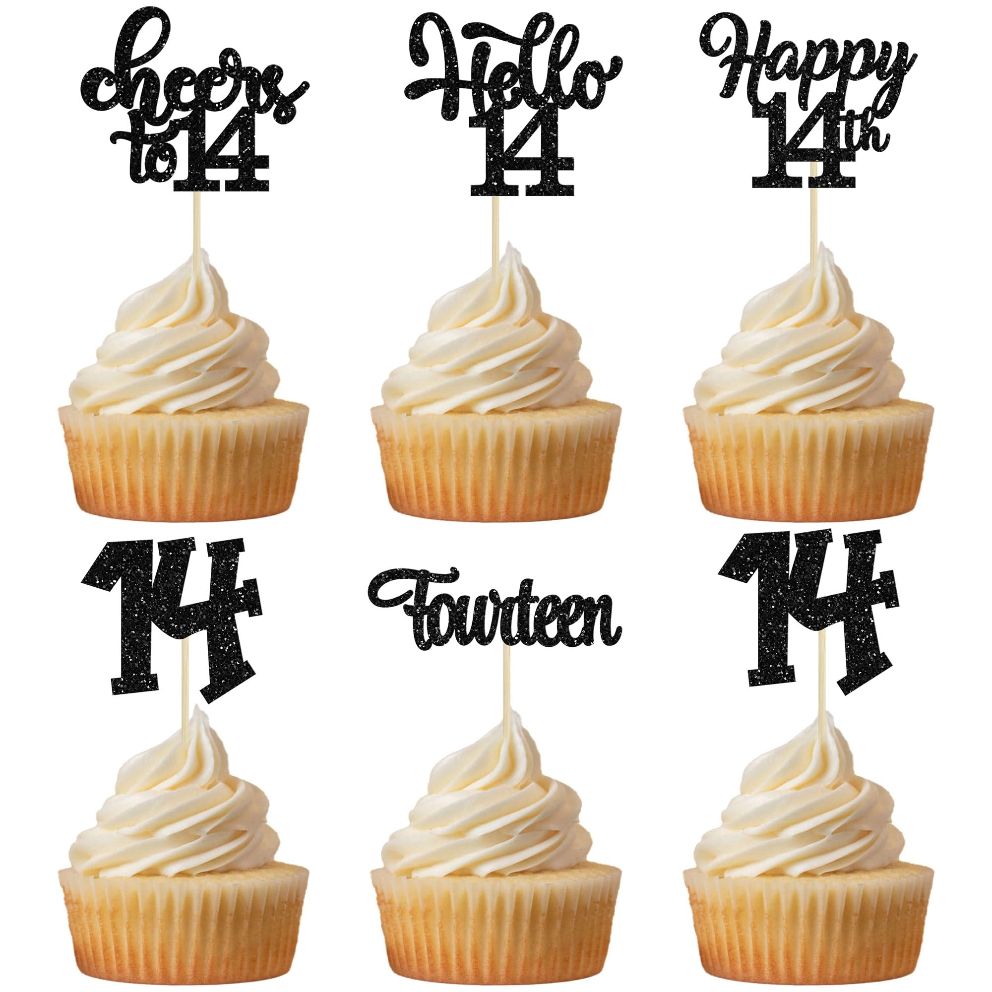 8th Birthday Cupcake Toppers - 30Pcs