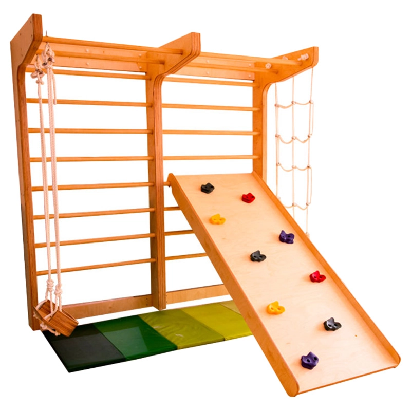 MOONKIDS Double Swedish Wall - With Climbing Ramp 200 x 220 cm