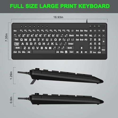 Large Print Computer Keyboard - Wired