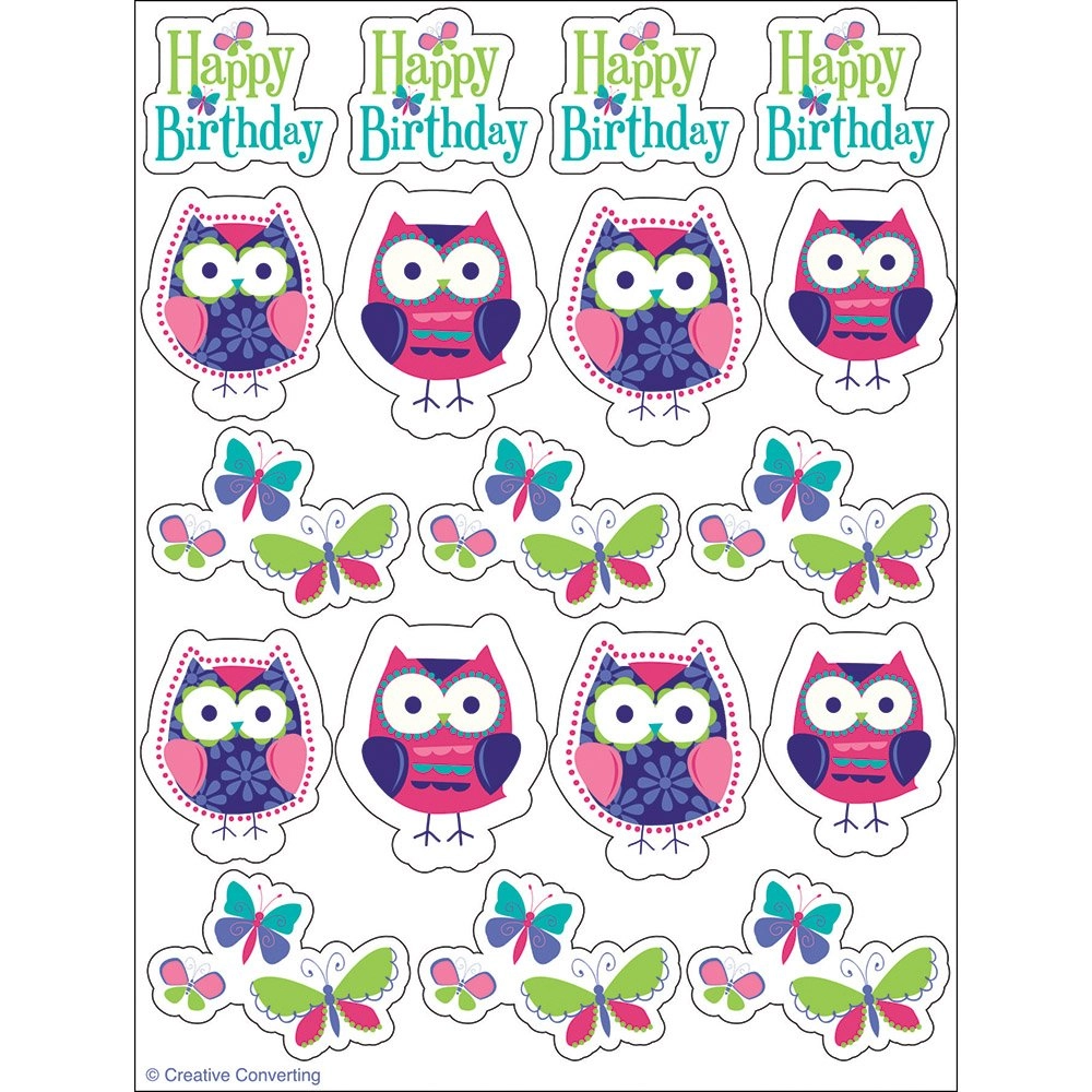 CREATIVE CONVERTING Owl Pal Birthday Sticker Book 4 pcs