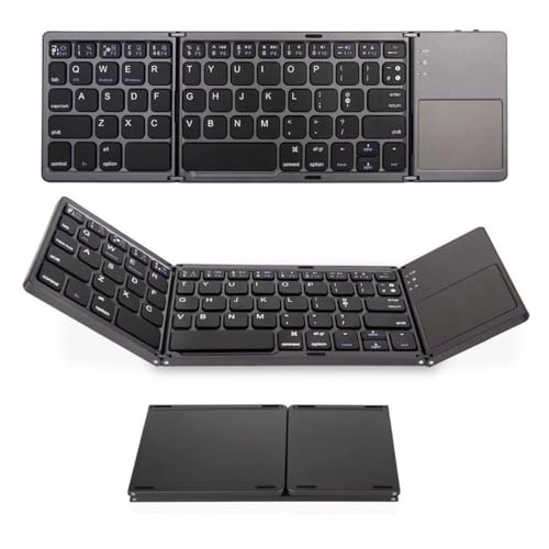 Foldable Bluetooth Wireless Keyboard - Trackpad Rechargeable