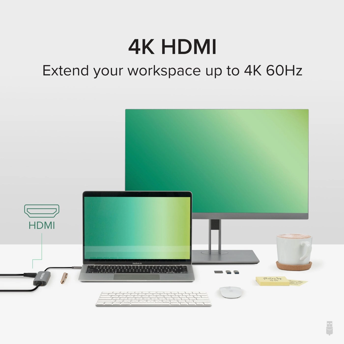 7-in-1 USB C Hub - 4K60Hz HDMI 100W Charging Ethernet