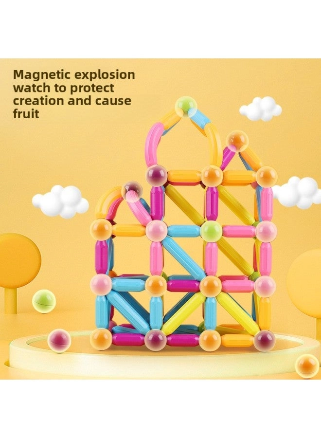Magnetic Building Blocks + Storage Bag - 4-year-old 60 pieces