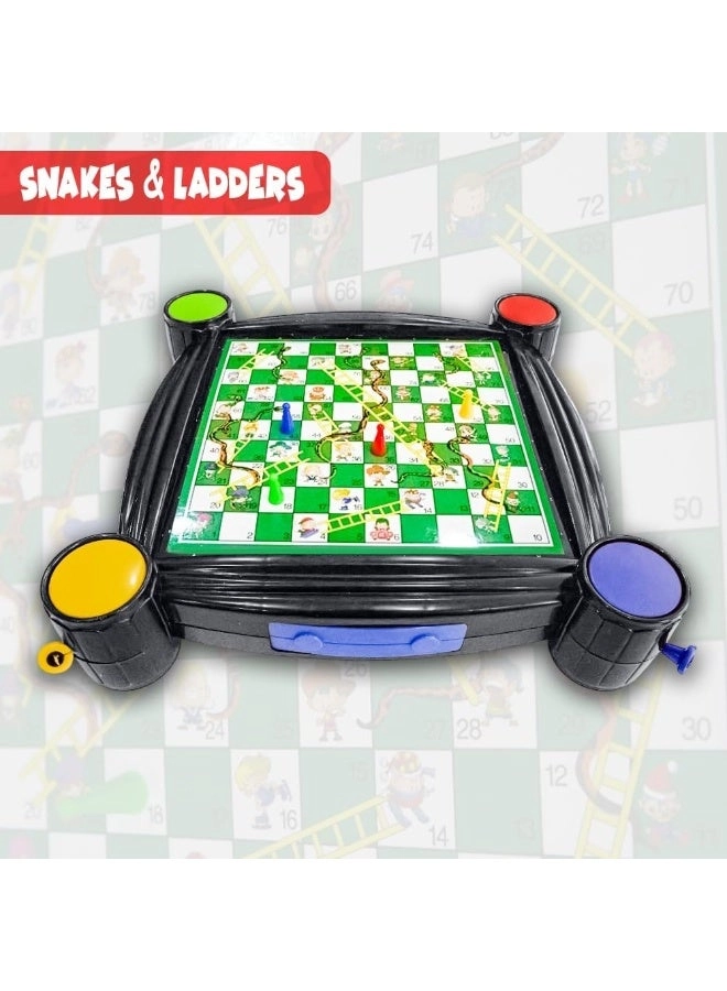 4 in 1 Family Board Games Set - Chess Checkers Ludo