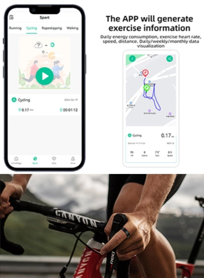 Smart Titanium Health Ring - Waterproof IP68 Heart Rate SpO₂
