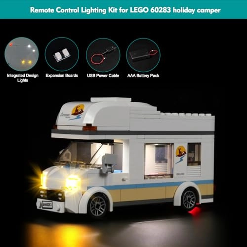 LED Light Set for Lego Holiday Camper Van 60283 - USB & Battery Powered Copper