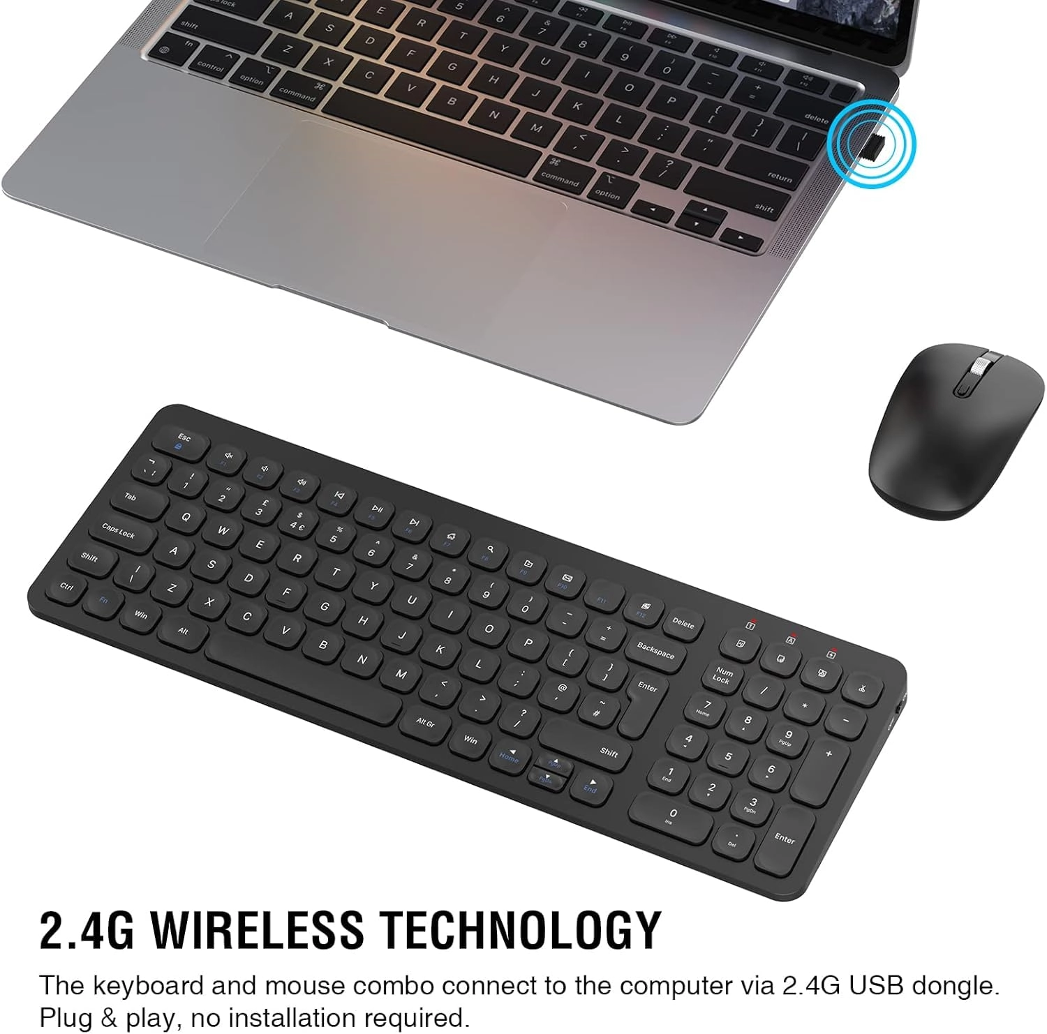 Wireless Keyboard Mouse Combo - UK Wireless
