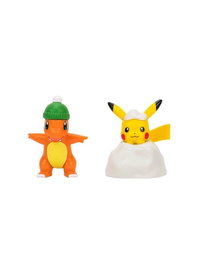 Pokémon Battle Figure - Holiday Pikachu + Battle Figure - Holiday Charmander