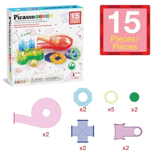 Magnetic Marble Run Add-On Expansion Pack - 15pcs