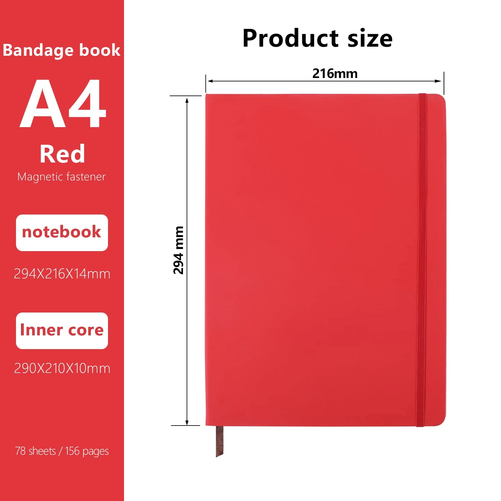 Notebook A4 Hardcover - Lined 80 Sheets