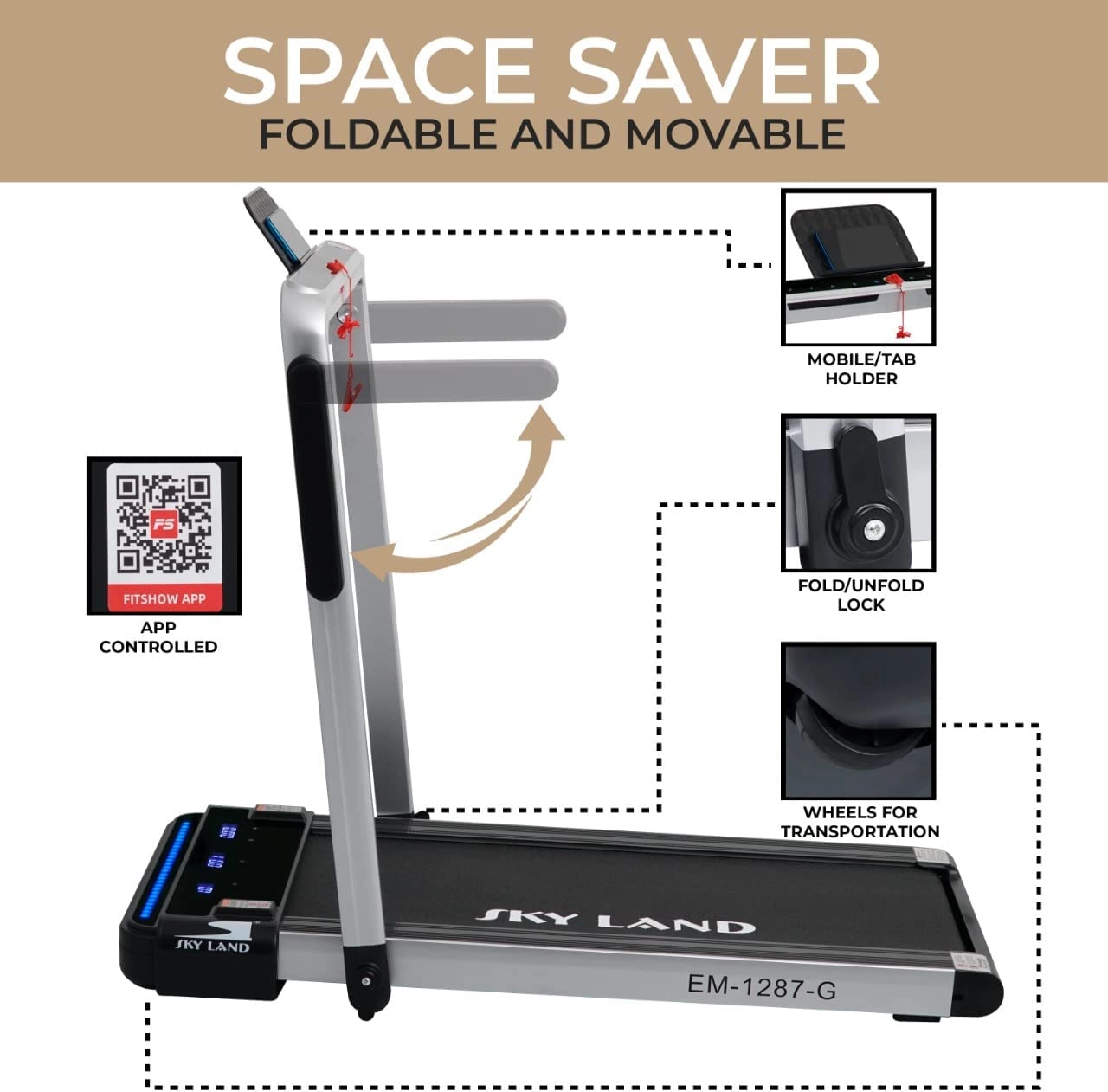 2 in 1 Treadmill Machine Walking Pad & Running Pad 4hp Dimension2D[width=400.0, height=1100.0]mm