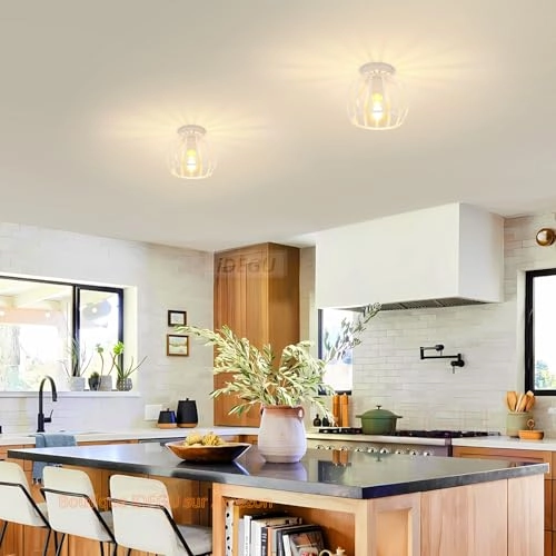 Mini Hexagonal Cage Ceiling Light - E27 20 x 20 x 20 cm White