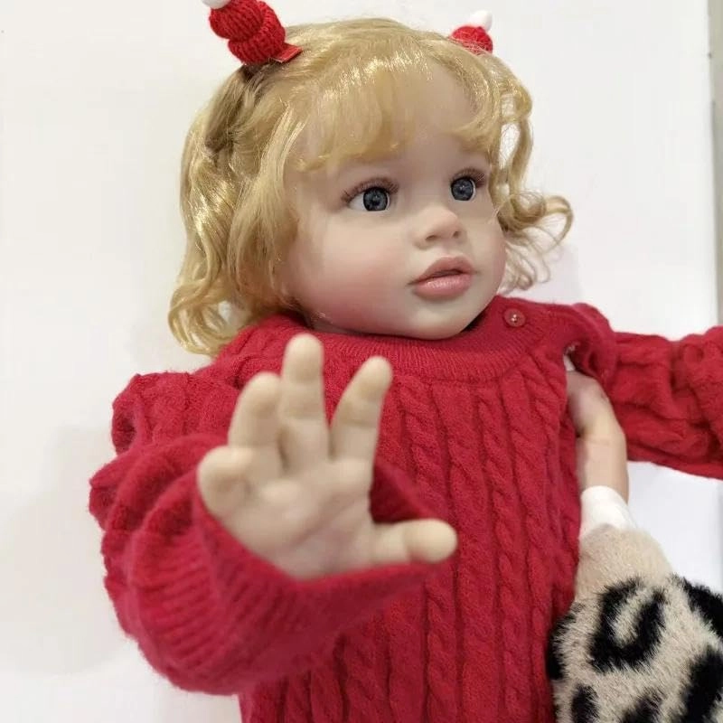 Pippa Reborn Baby Doll - 26 inch Cotton Vinyl Hand-rooted Curly Hair Ages 3+