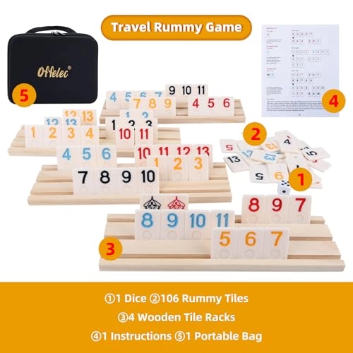 Rummy Tiles - 106 Tiles 4 Double Tile Holders