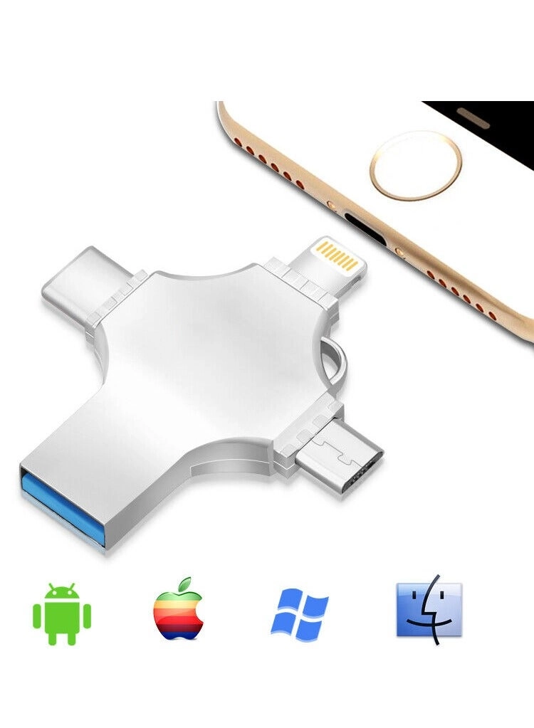 High Speed 4 In 1 Multi-function OTG USB Flash Drive - USB 3.0 Type-C 512GB