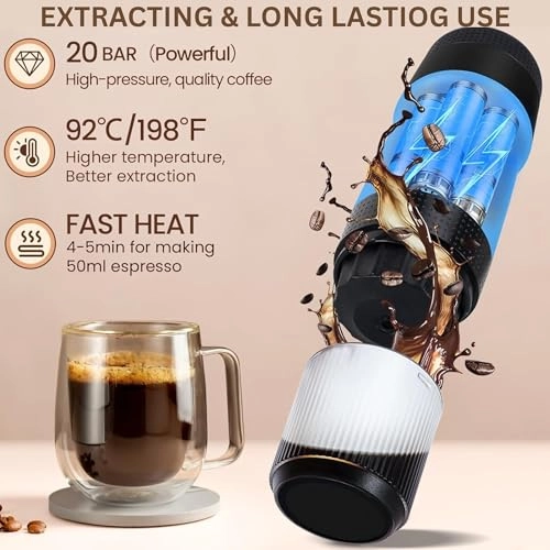 Portable Espresso Maker - 80 Milliliters Ground Coffee Original Capsules Dolce Gusto Pods