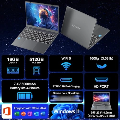 HP156001 - 15.6'' 512GB 16GB Celeron