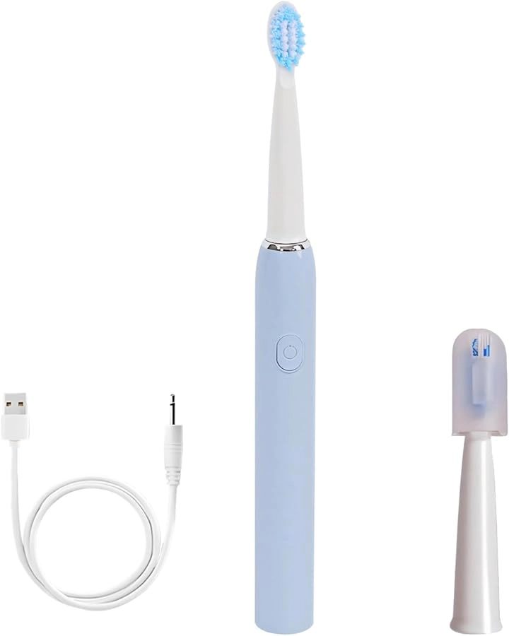 vestamore Electric Toothbrush - USB Rechargeable 3 Modes 2 Heads