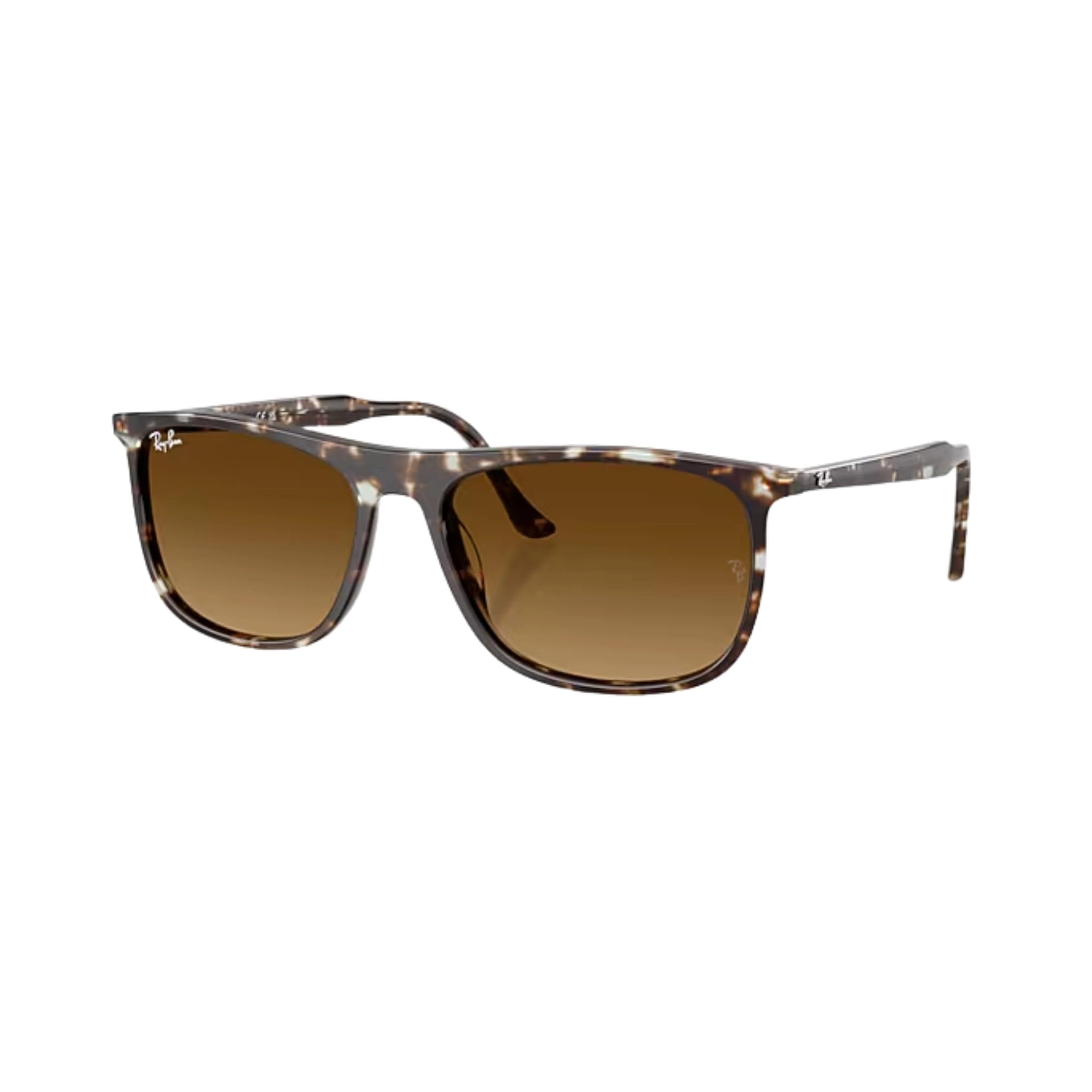 Rectangle Shape Full Rim Sunglasses - 61 mm Havana Yellow Turtle/Gradient Brown