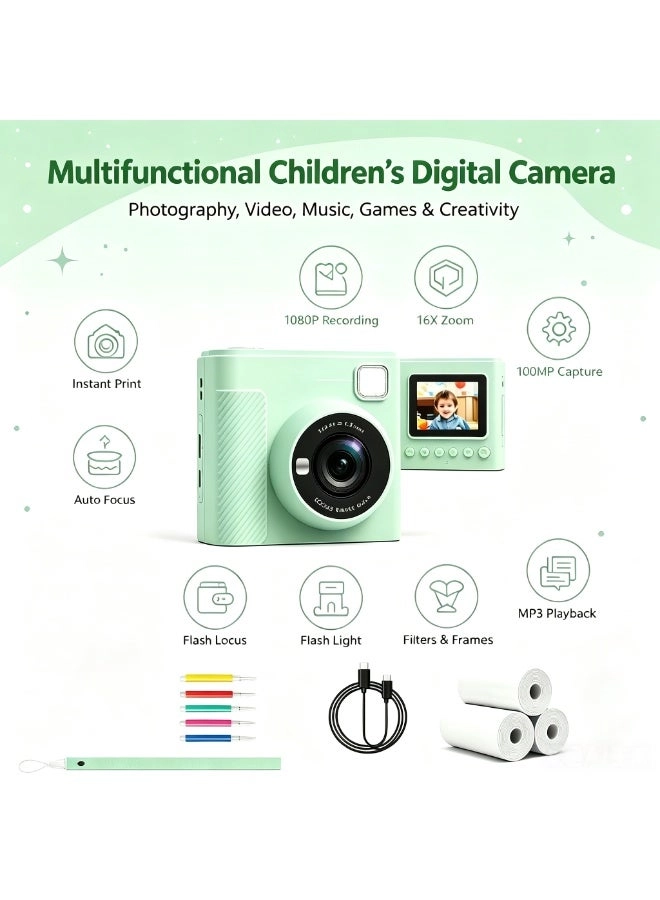 Portable Children's Camera - 100MP 1080P 2-inch IPS