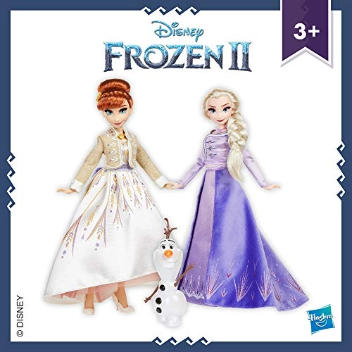 Elsa Fashion Doll + Anna Fashion Doll + Olaf Doll - Ages 3+
