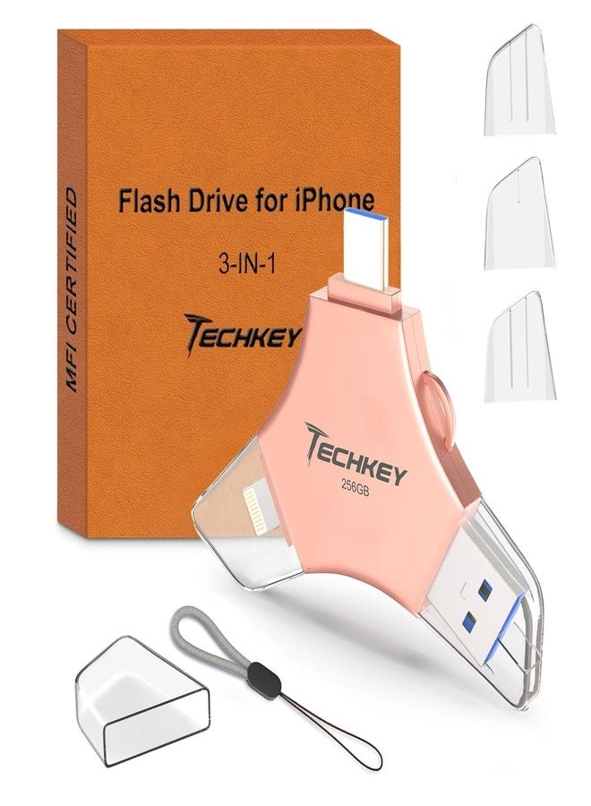 USB 3.0 Flash Drive - USB/Lightning/Type C 256GB