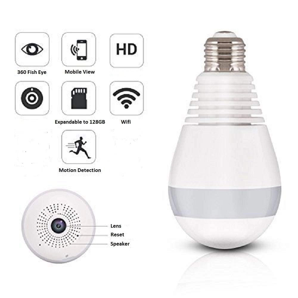 Bulb Light Wireless IP Camera 1080p