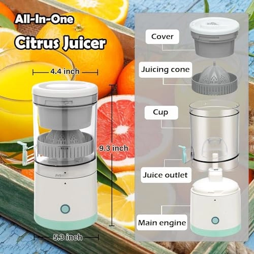 Doyelex Citrus Juicer - Wireless USB Charging
