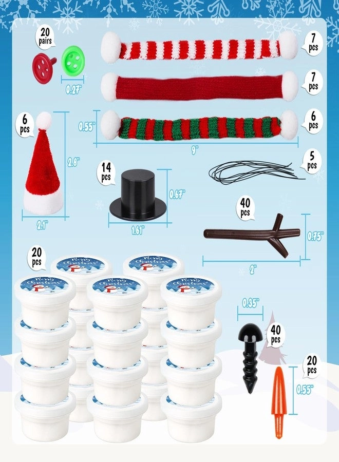 Build a Snowman Crafts Kit - 10 Pack Christmas Modeling Clay