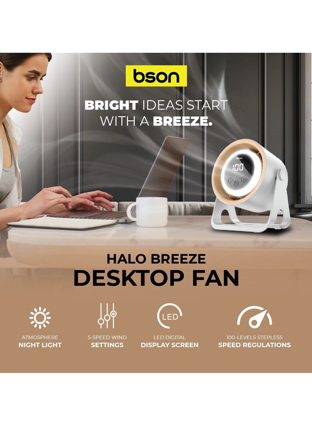 Halo Breeze - Wall Mounted Hanging Desktop