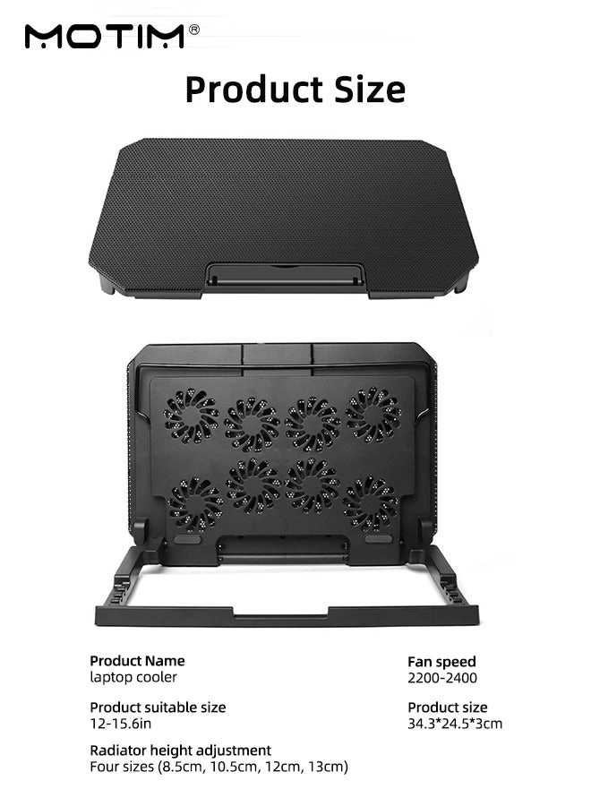Notebook Cooler Stand - 8 fans 12-17 Inch