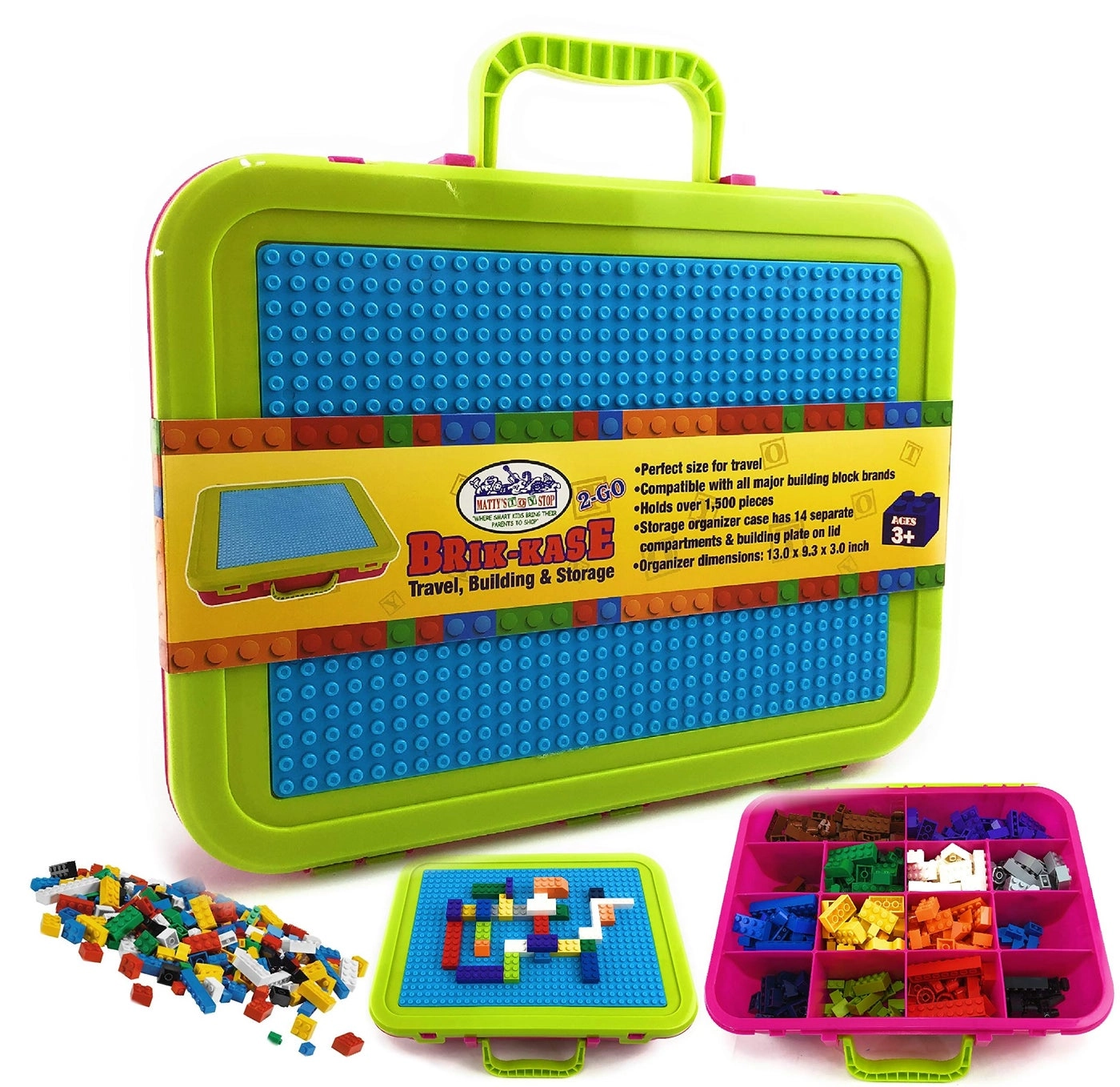 Matty's Toy Stop Brik-Kase 2-GO - heavy duty plastic 1,500pcs