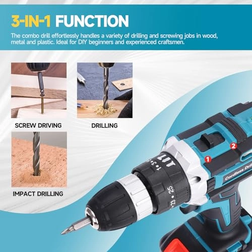 Cordless Screwdriver Set - 1500mAh 21V