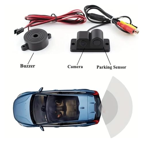 2-in-1 HD Reversing Camera & Parking Sensor Radar - Night vision Wired