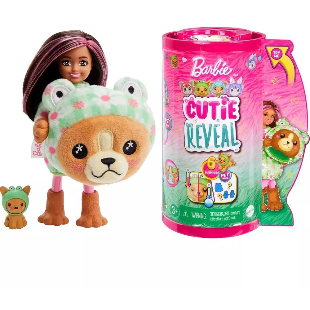 Barbie Chelsea Doll - Cutie Reveal Dog In Frog Costume Ages 3+