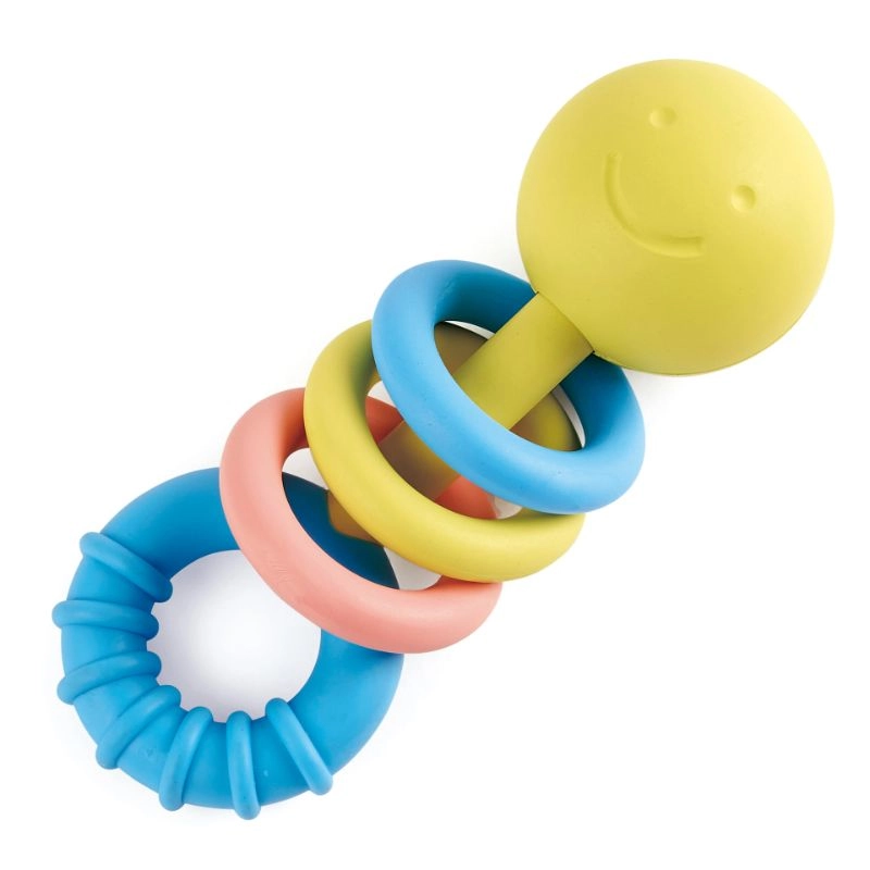 Hape Rattling Rings Teether - rice-based material