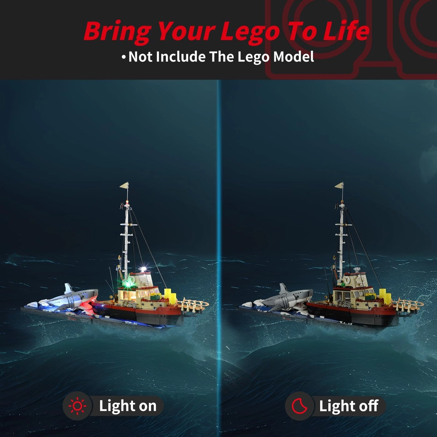2.0 Light Kit - For Lego Jaws Compatible With Lego Ideas 21350