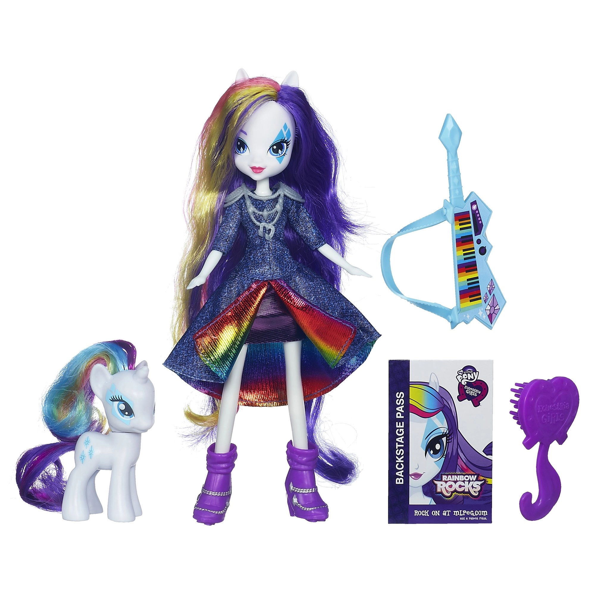 My Little Pony Rarity Doll - keytar glam outfit + Pony Figure