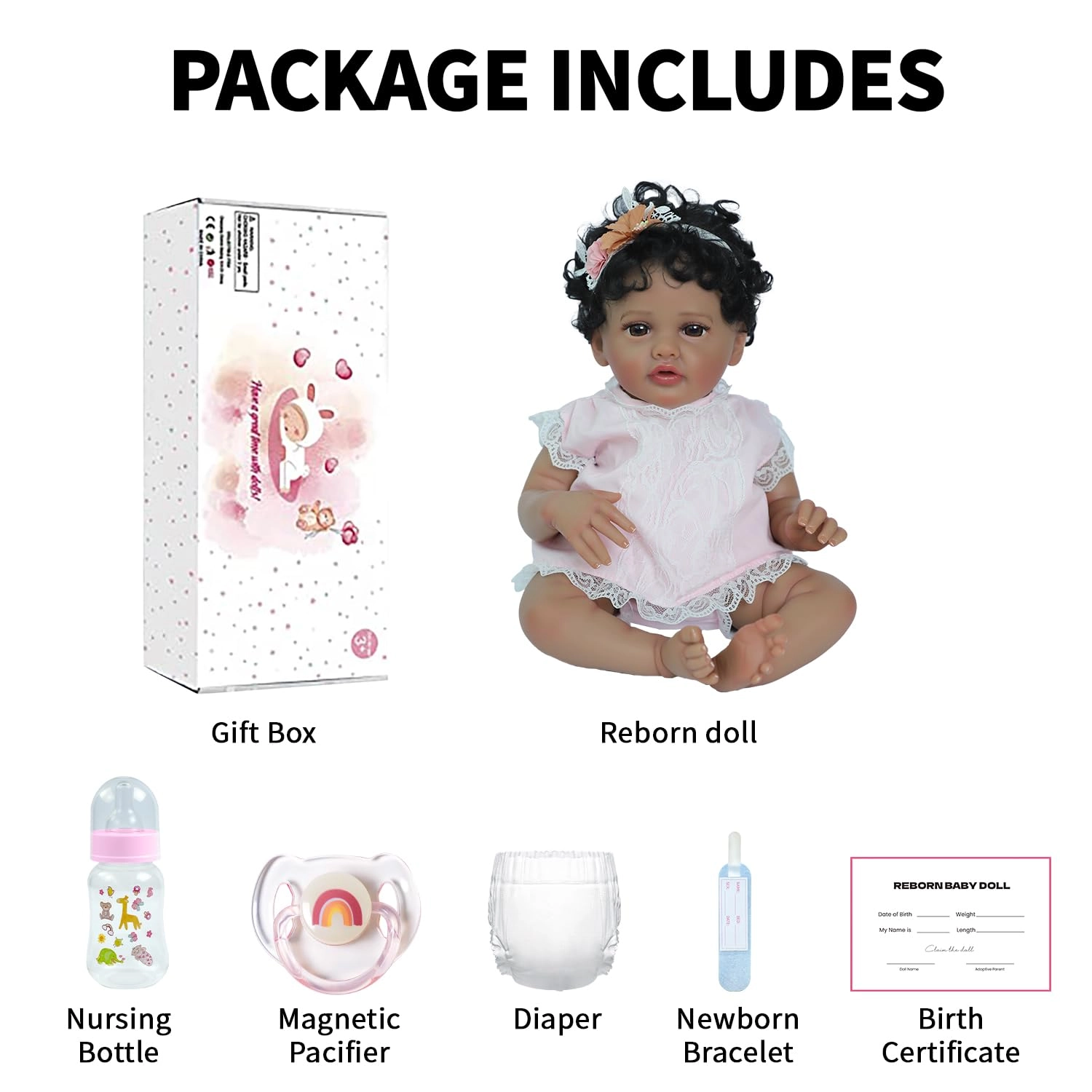 Reborn Baby Doll - 20-Inch Vinyl African American Ages 3+
