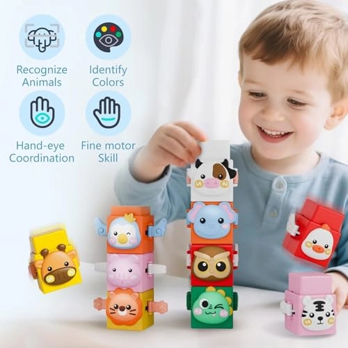 Nesting and Stacking Pop up Toys - 2 - 12 months 12 pieces