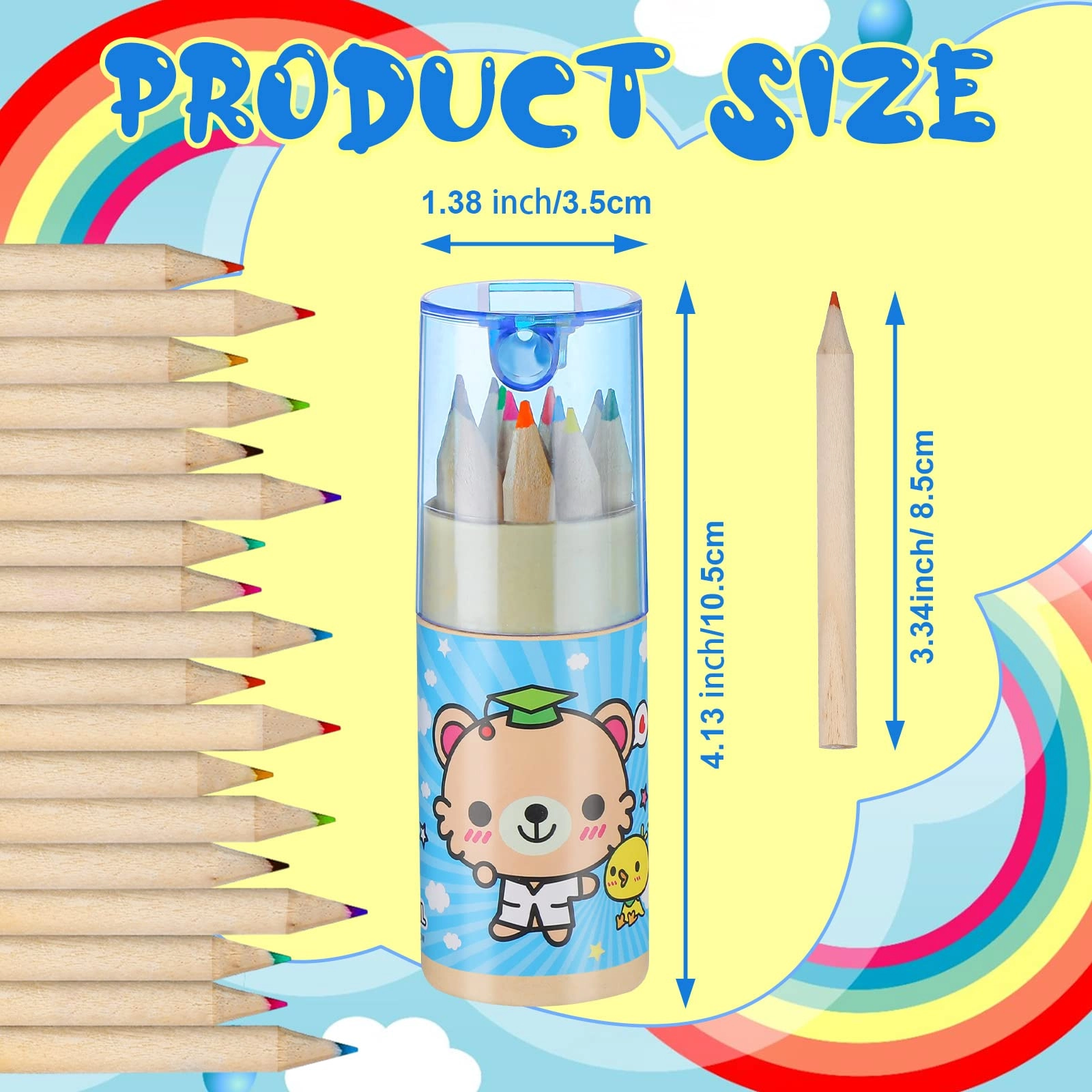 Mini Colored Pencils - 12 Colors